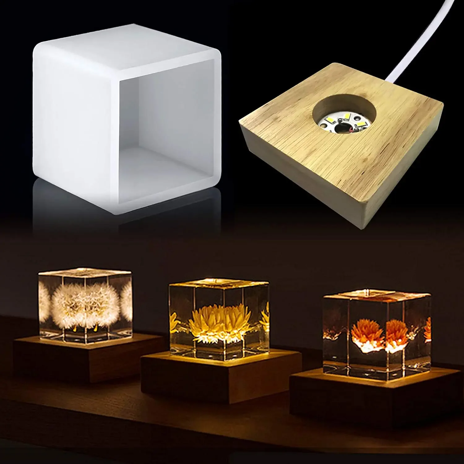 Resin Art And Wood - Stampo in resina leggera quadrata, stampi