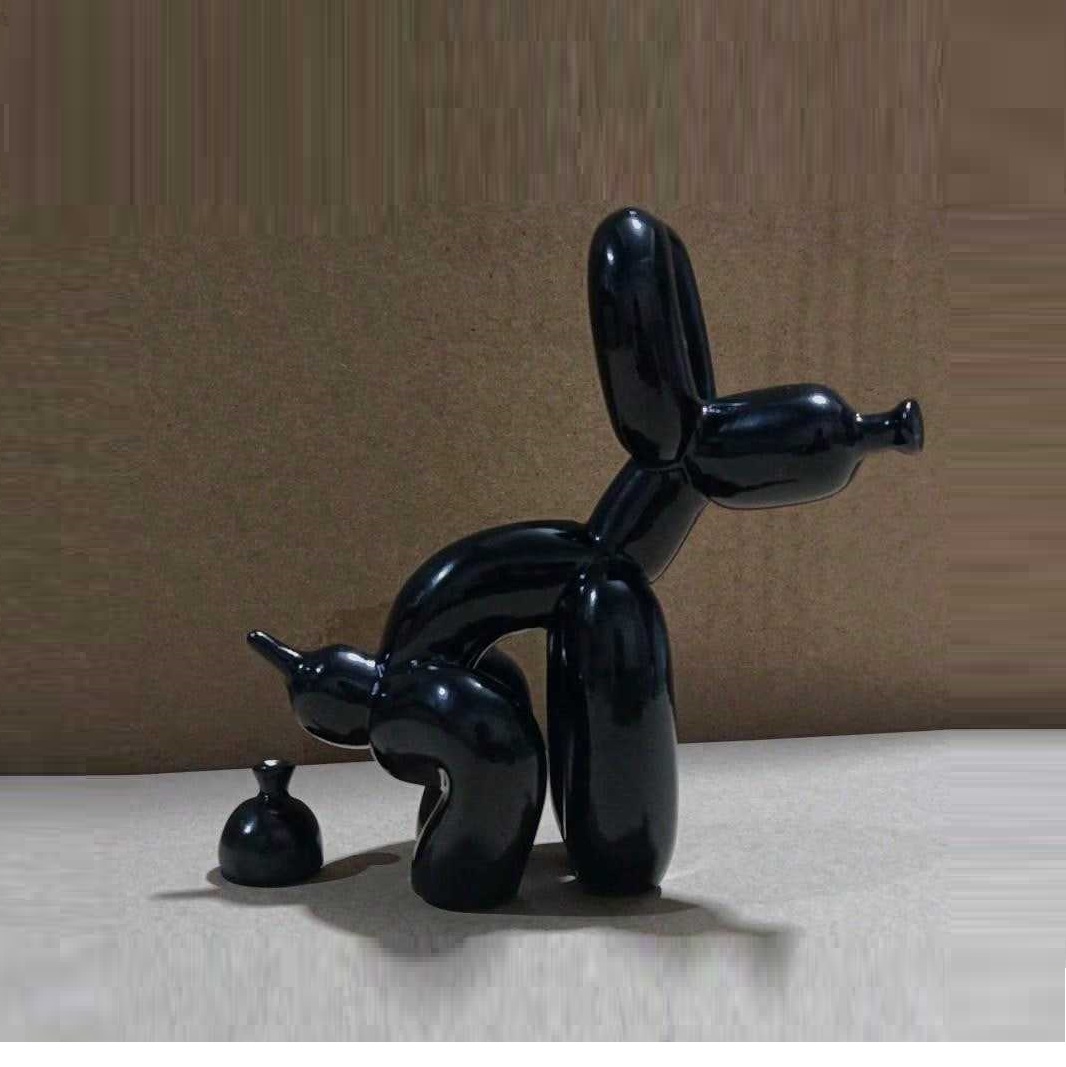 Resin Art And Wood - Statua decorativa animale cane palloncino tozzo