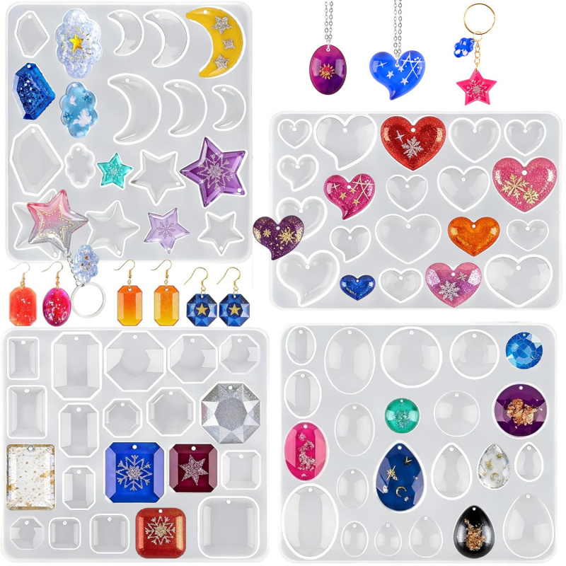 Resin Art Machine - 4 stampi in silicone per colata