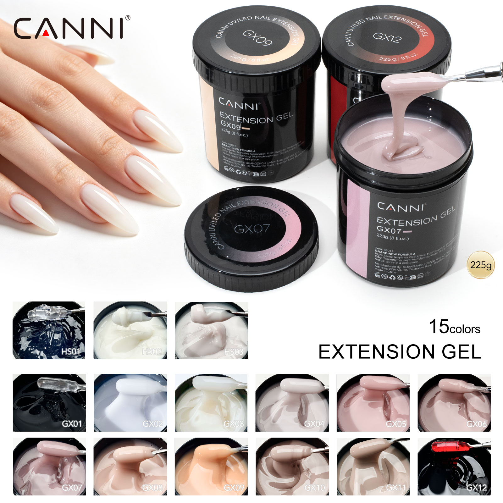 Uv Lamp Nail Resin - CANNI Gel Camouflage 225g per Ricarica,