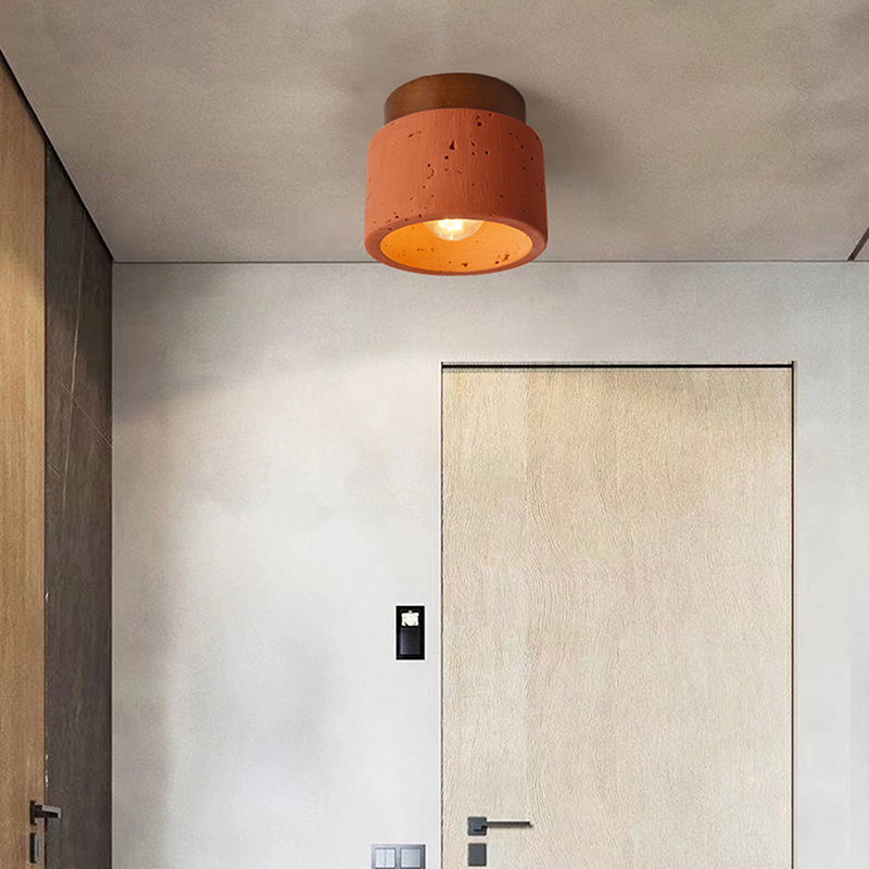 Resin Art And Wood - Lampade da soffitto rosse vintage Camera
